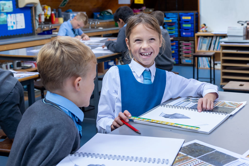 Child in a classroom at Park Prep School.